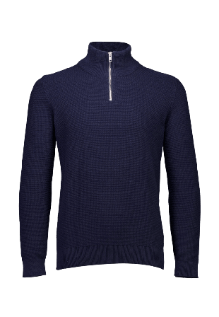 Lindbergh Recycle structure half zip Knit Tröjor Herr Blå 3XL