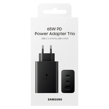 Samsung 65W PD Strömadapter Trio (USB-C x 2, USB-A) Väggladdare