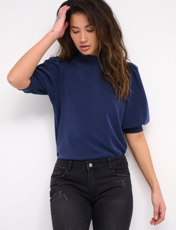 My Essential Wardrobe 21 The Puff Blouse - Blue - XS