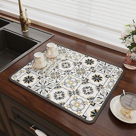 Tiskikuivausmatto, superabsorboiva tiskikuivausmatto, nopeasti kuivuva nanokuituinen tiskiallasmatto (30 x 40 cm)