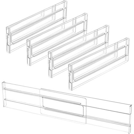 ING Transparent Skuffe Dividers - 4 stk - Slitesterkt PP-materiale