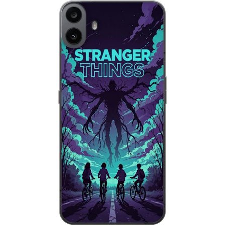 Kompatibelt Mobilskal till Nothing Nothing CMF Phone 1 Stranger Things-inspirerad fantasyillustration med mörkt monster, cyklande barn och dramatisk