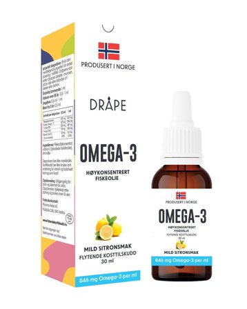 Dråpe omega-3 mild sitron 30 ml
