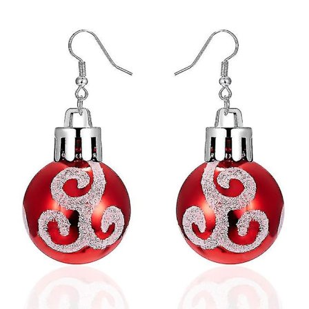 Vintage Fashion Grøn Rød Farve Stjernebold Juleørering Pige Kvinder Smykker