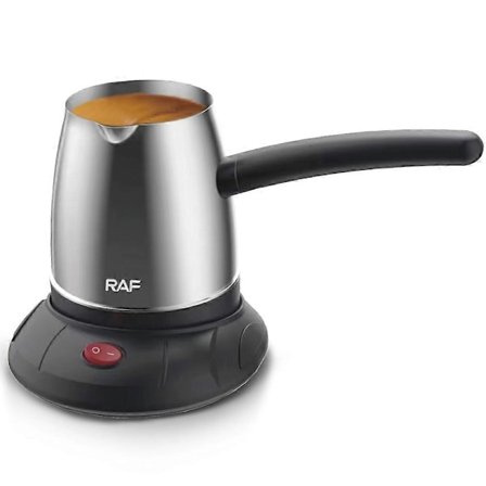 RAF R.150 Elektrisk Kaffekanna 500ml Turkisk Kaffebryggare Rostfritt Stål, Roterande Bas