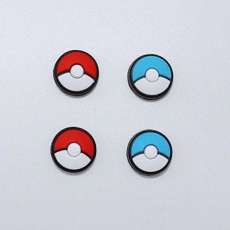 Tommelfingergreb Sæt Joystick Caps Rød+Blå, 2 Par Kompatible med Nintendo Switch/OLED/Lite Konsol, Silikone Analog Stick Caps til Switch Controllere