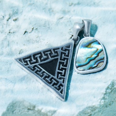 Atlantis | Limited Edition Abalone & Triangle Pendant Set for Men - Necklace pendants