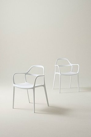 Jotex - Stol Med Armlæn 2-pak Hvid - KARLABY - Køb Spisebordsstole & køkkenstole hos Jotex