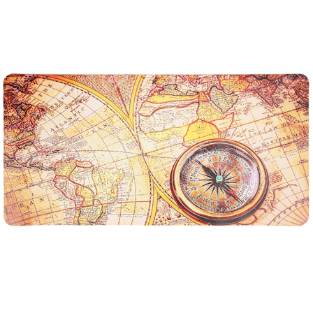 Musematte Unik Personlig Lys Fadebestandig Retro Verdenskart Mønster Vanntett Varmebestandig Stor Skrivebordsmatte 300x600x2mm