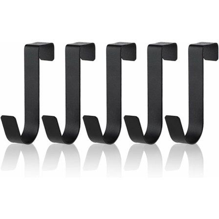 Håndklekroker, 5-pakning rustfritt stål vanntett dusjdørkrok, for baderom, rammeløs glassdør, 7/8 tommer, hengende håndklær, matt svart