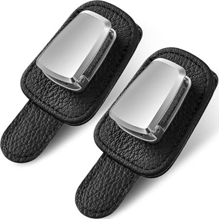 2-pack bilglashållare - Universal bilvisir solglasögonklämma - Säker förvaring av glasögon