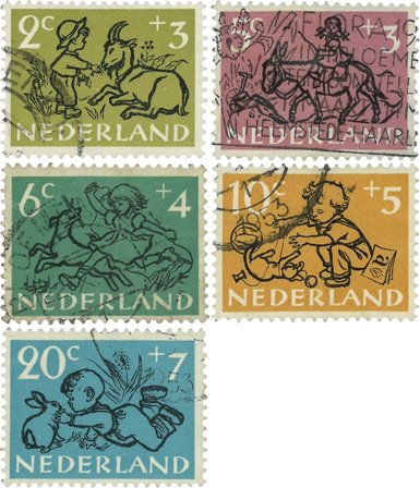 Holland 1952 - NVPH 596-600 - Stemplet