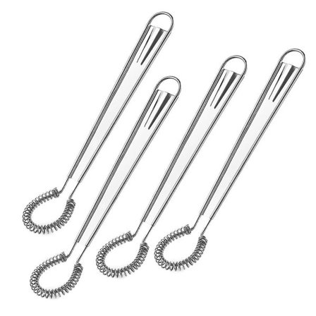 Æggepisker i rustfrit stål, silikone mini piskeris mixer, håndholdt sovsepisker