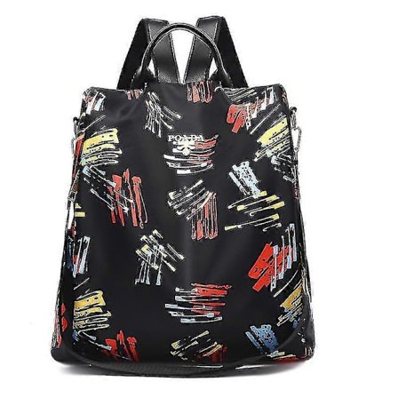 Vanntett Oxford-ryggsekk for kvinner, tyverisikker ryggsekk, skolesekk, trykt multifunksjonell reisesekk - lingling}