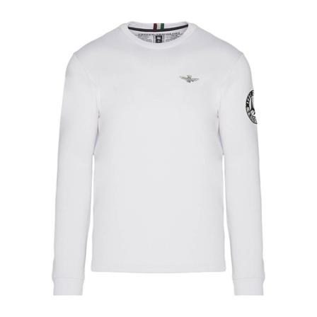 Aeronautica Militare - Långärmade T-shirts - Vit - Herr - Storlek: 2xl, Herr, Storlek: 2XL