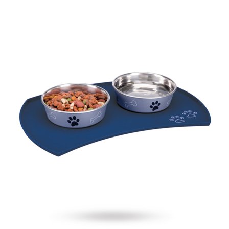 Trixie - Matskålsunderlägg i Silikon - Blå - Matskål, hundgodis & tuggisar