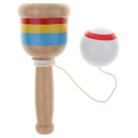 8x Træ Malet Kendama Skill Ball Cup Børn Kendama Pædagogisk Legetøj Hvid