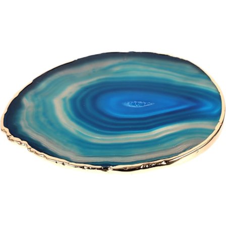 Agat Koppunderlag Gullkantet Varmebestandig Kjøkkenbordmatte Naturstein Ornament