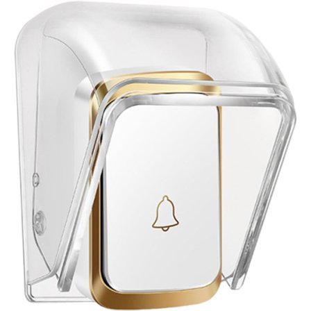 Dørklokke Cover, Regnbeskyttelse, Transparent og Regntæt Stænkbeskyttelsesboks til Trådløs Dørklokke, Beskyttelsescover til Kobberknap