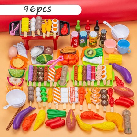 Barn Lekkjøkken Leke Simulering Mat Grønnsaker Grill Matlaging Sett Utdanning Lek Hus Interaktive Leksaker for Jente