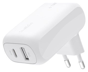 Belkin-42W Dual väggladdare, 30W USB-C PD/PPS + 12W USB-A-Hurtiglader på 42 W med doble USB-porter-Power-Ukategoriserte produkter