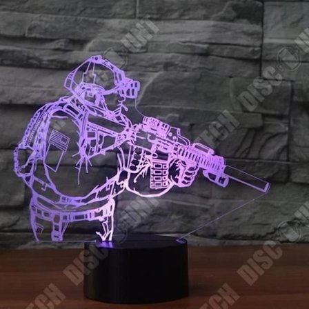 Optisk lampe - TD - Soldat model - 7 farver - Berøringsfølsom - Lavt forbrug