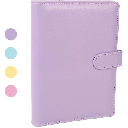 A5 PU-læderringbind, genopfyldelig ringbind med 6 runde ringe, forretningsringbind