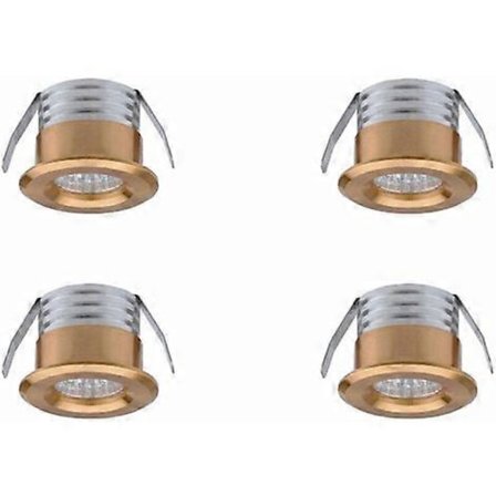 Sett med 4 Mini LED Innfellingsspotter, 3 W, Nøytralt Lys Gull