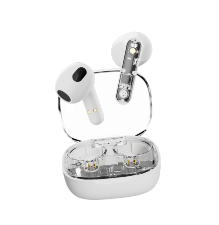 STREETZ T150 TWS earphones, Transparent White
