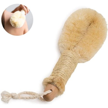 Kropps børste, massasjebørste med sisalbørster, naturbørste, badebørste for å fjerne død hud