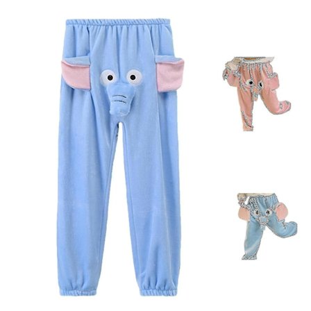 Sjove Elefant Bukser til Kvinder og Mænd - Loungewear til Hjemmet - Bløde Par Pyjamasbukser - Gave til Kæresten - Perfekt