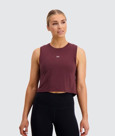 Women's Muscle Crop Top | Gymnation wine red / L