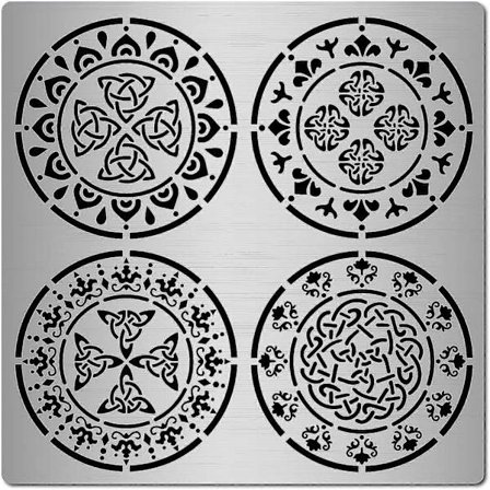 1 st 16 cm Metall Keltisk Knut Schablon Rostfritt Stål Viking Symbol Målning Återanvändbar Mall Journal Verktyg