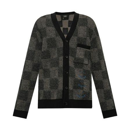 PS By Paul Smith Cardigan with logo Grå, Herre Cardigans, Størrelse: 2XL
