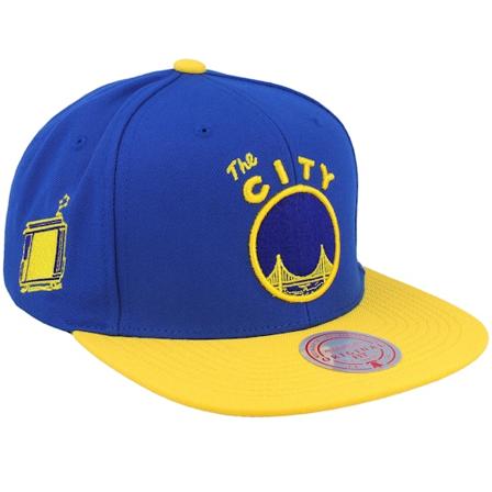 Mitchell & Ness - NBA Blau snapback Cap - Golden State Warriors Side Core 2.0 Hwc Royal/Gold Snapback @ Hatstore