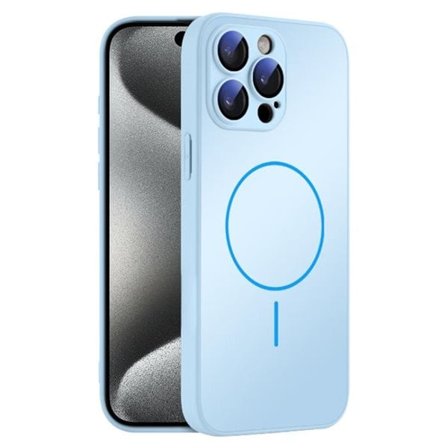 Karkaistu lasinen takakuori MagSafe-järjestelmällä iPhone 15 Pro Maxille - Vaaleansininen