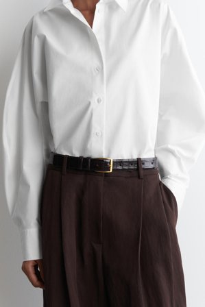 COS Frauen Ledergürtel In Krokodiloptik in Braun