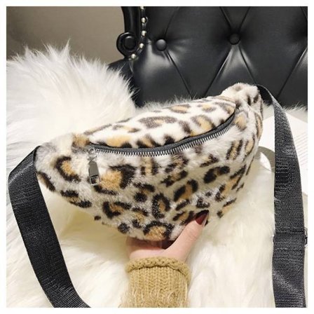 Plysch midjeväska Leopard Crossbody-väskor