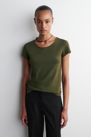 COS Women's Scoop-Neck T-Shirt in Green