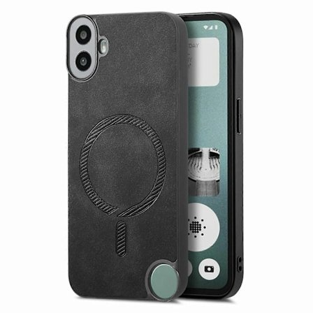 Kompatibel med Nothing CMF Phone 1 Läder Skal Baksida Kompatibel med MagSafe Hudvänligt Telefonskal - Brun-WELLNGS