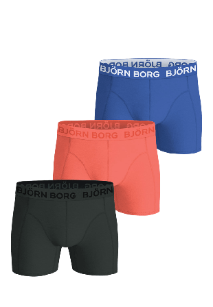 Björn Borg Cotton Stretch Boxer 3-Pack Kalsonger Herr Flerfärgad XL