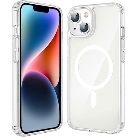 iPhone 14 Skal Transparent, Magnetiskt iPhone 14 Skal med MagSafe Skal för Kvinnor Män, Stötsäkert Skyddsskal för iPhone 14 6.1 tum