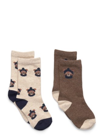 Mango 2 Pack Patterned Socks - Brown - 1-2