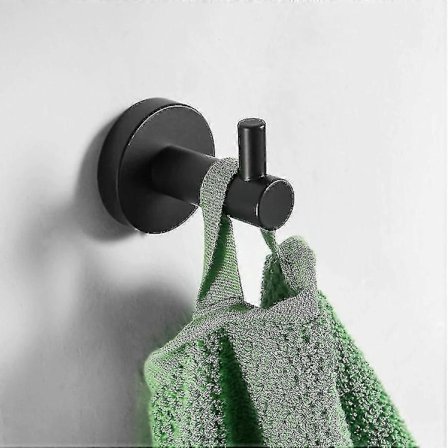 Modern Badrum Svart Hårdvara Rostfritt Stål Handdukshållare Handduksstång Krok Badrumstillbehör