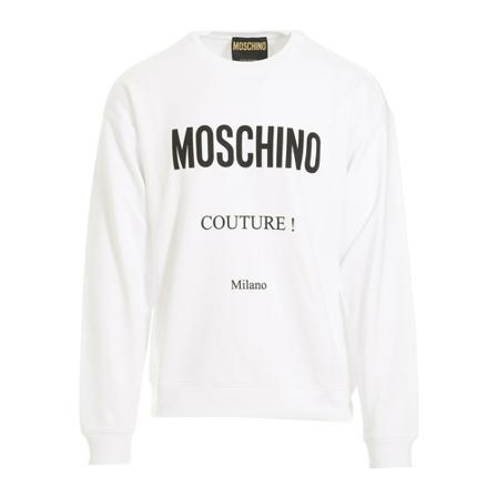 Moschino - Tröjor - Vit - Herr - Storlek: M, Herr, Storlek: M