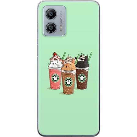 Motorola Moto G53 Genomskinligt Skal Catpuccino