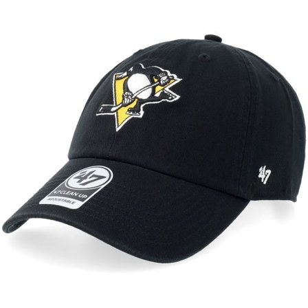 47 Brand - NHL Svart unconstructed Keps - Pittsburgh Penguins NHL Clean Up Cap-ittsburgh Penguins Black Dad Cap @ Hatstore