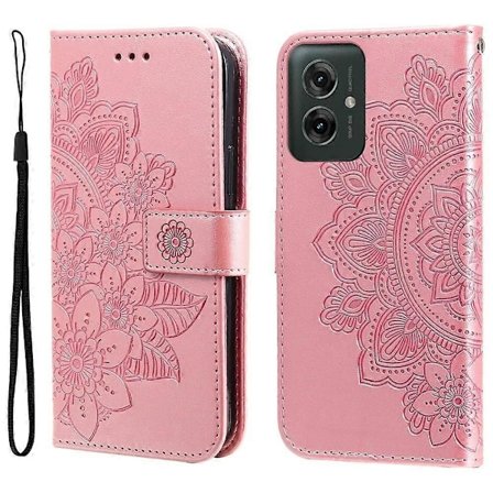 Sju-blommiga präglade läderfodral för telefon - Perfet