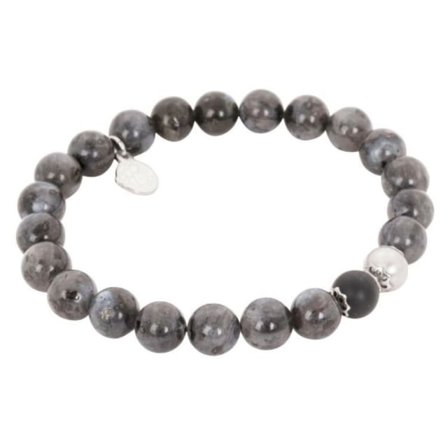 by BILLGREN Basel Beaded Bracelet Grey Accessoarer Herr Grå 19 cm