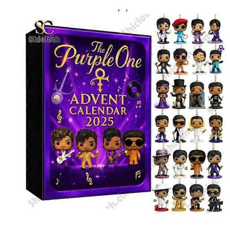 Purple Prince Adventsnedtelling 24 Dager Blindboks, Juletrepynt, Akryl Anheng